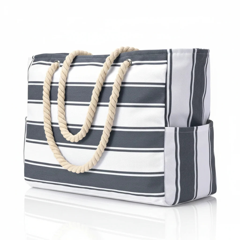 Beach Bag Extra-Large Water-Resistant Foldable with Zipper Closure