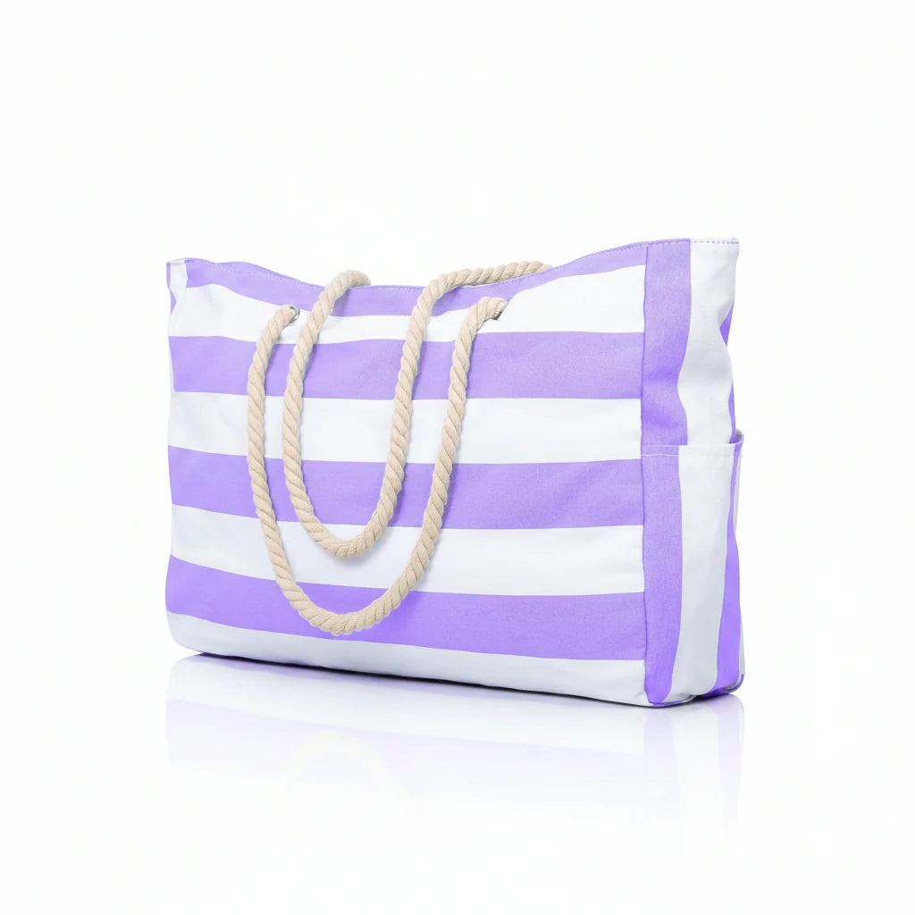 Beach Bag Extra-Large Water-Resistant Foldable with Zipper Closure