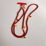 Beaded Necklace Multi-Strand With Decorative Charms Lightweight Design