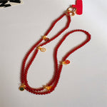Beaded Necklace Multi-Strand With Decorative Charms Lightweight Design
