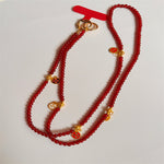 Beaded Necklace Multi-Strand With Decorative Charms Lightweight Design