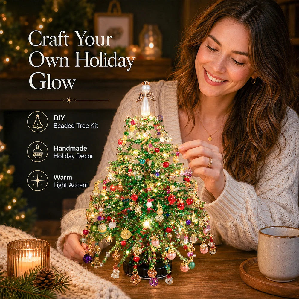 Beaded Tabletop Tree Kit With Warm Light String