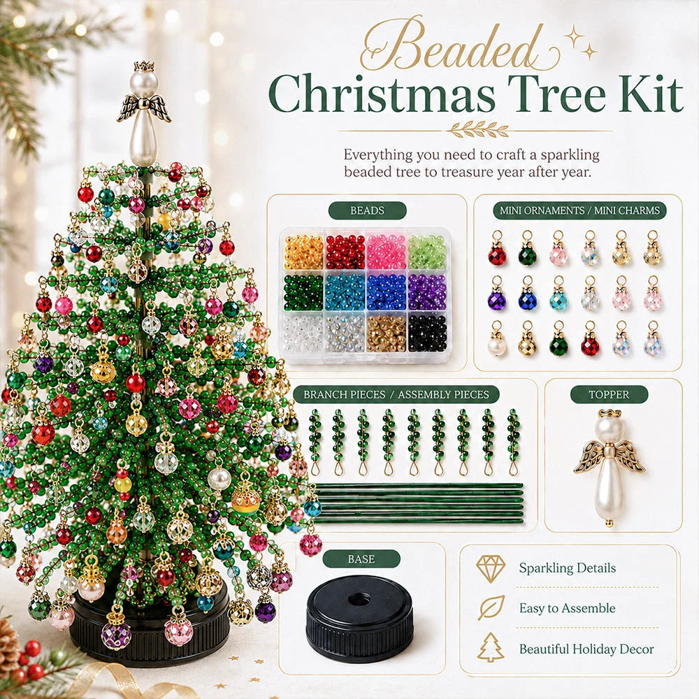 Beaded Tabletop Tree Kit With Warm Light String