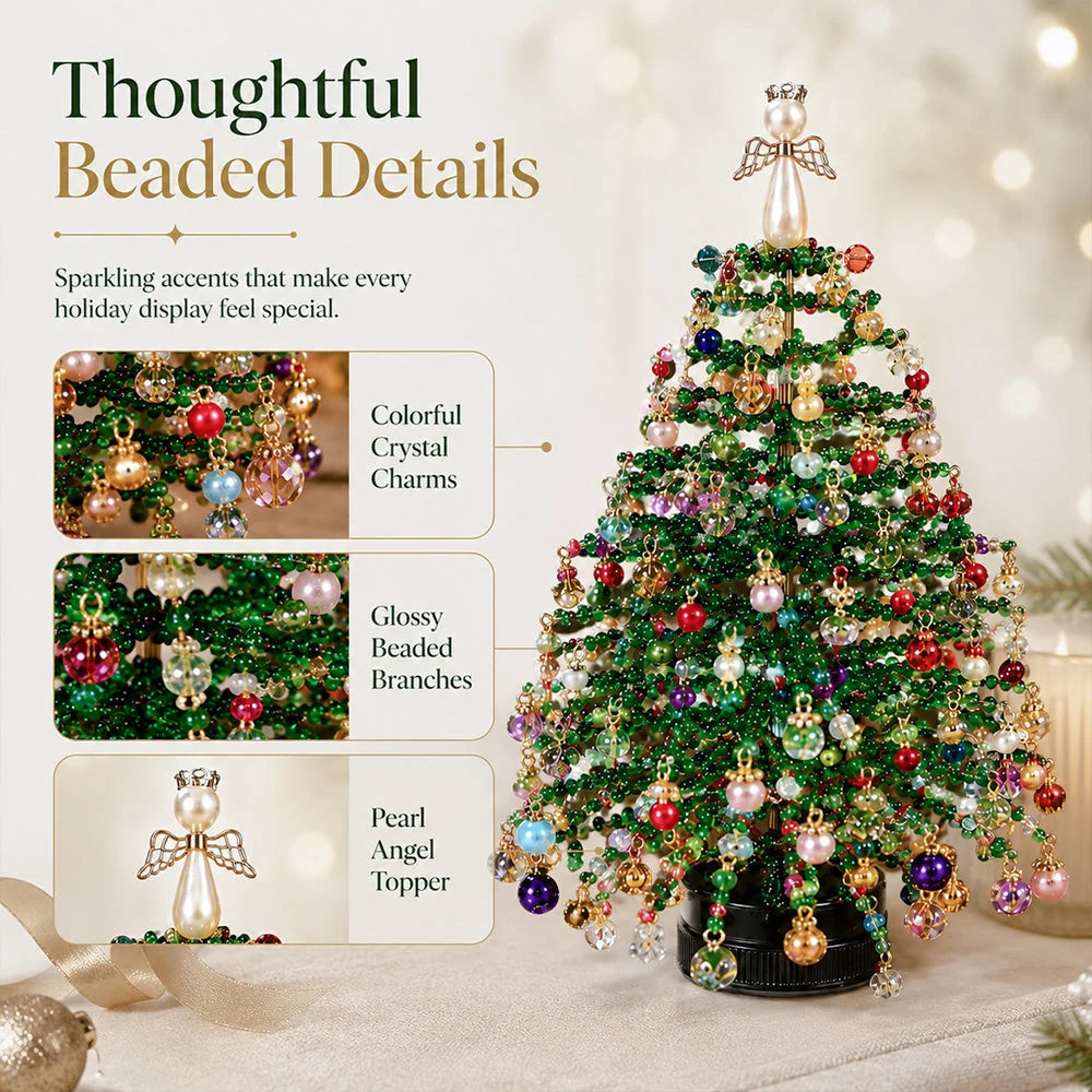 Beaded Tabletop Tree Kit With Warm Light String