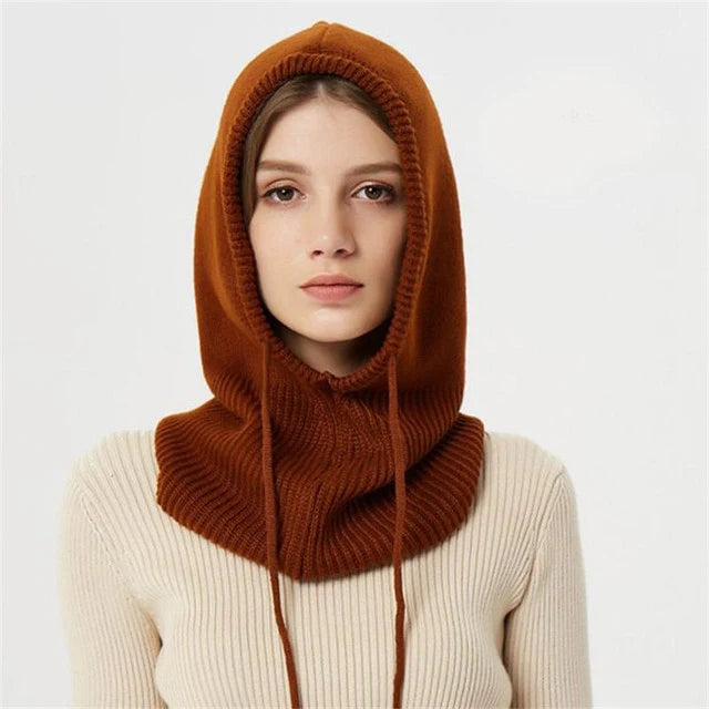 Beanie Hooded Drawstring Insulating Wool