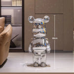 Bear Sculpture Mirrored Finish 31.5-Inch Tall Decorative Accent