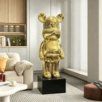 Bear Sculpture Mirrored Finish 31.5-Inch Tall Decorative Accent