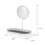 Beauty Organizer Tray Metal With Removable Standing Mirror