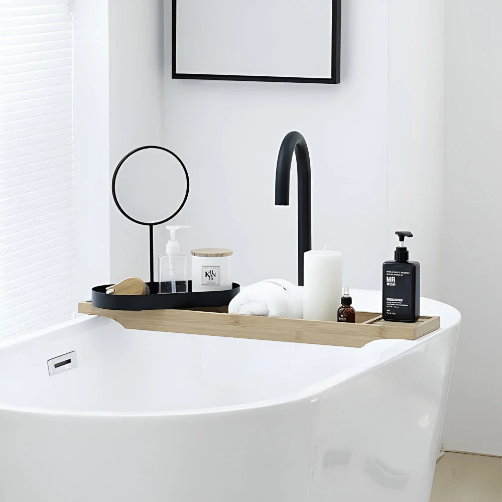Beauty Organizer Tray Metal With Removable Standing Mirror