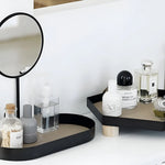 Beauty Organizer Tray Metal With Removable Standing Mirror