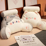 Bed Backrest Cushion Padded Armrests Removable Neck Bolster