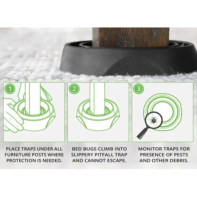 Bed Bug Interceptor Set Chemical-Free Reusable 4-Pack