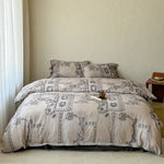 Bed Linen Set Delicate Floral Breathable Cotton 4-Piece