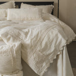 Bed Linen Set Washed Linen Lace Embroidery 4-Piece