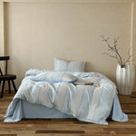 Bed Linen Set Woven Stripe Cotton Integrated Fitted Sheet
