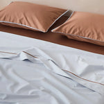 Bed Sheet & Pillowcase Set Cotton Satin Decorative Piping