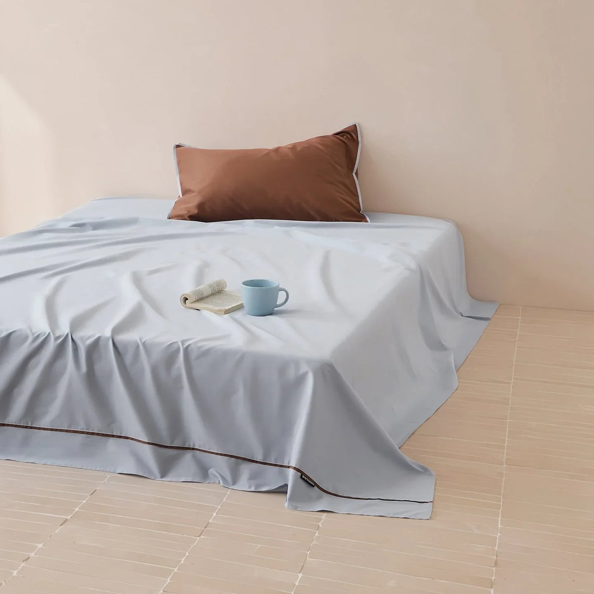 Bed Sheet & Pillowcase Set Cotton Satin Decorative Piping