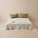 Bed Sheet & Pillowcase Set Cotton Satin Decorative Piping