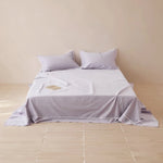 Bed Sheet & Pillowcase Set Cotton Satin Decorative Piping