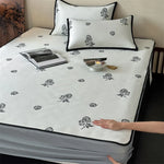 Bed Sheet Set Breathable Cotton Delicate Floral Decorative Hem