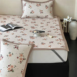 Bed Sheet Set Breathable Cotton Delicate Floral Decorative Hem