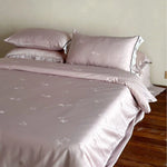 Bed Sheet Set Cotton Satin Embroidered Hem & Piping