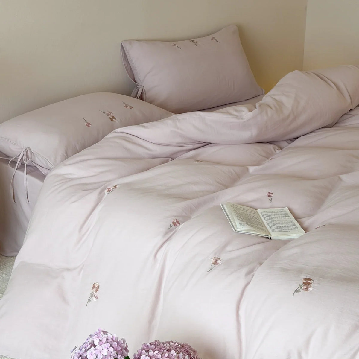 Bed Sheet Set Double Gauze Cotton Breathable & Water-Washed Softness