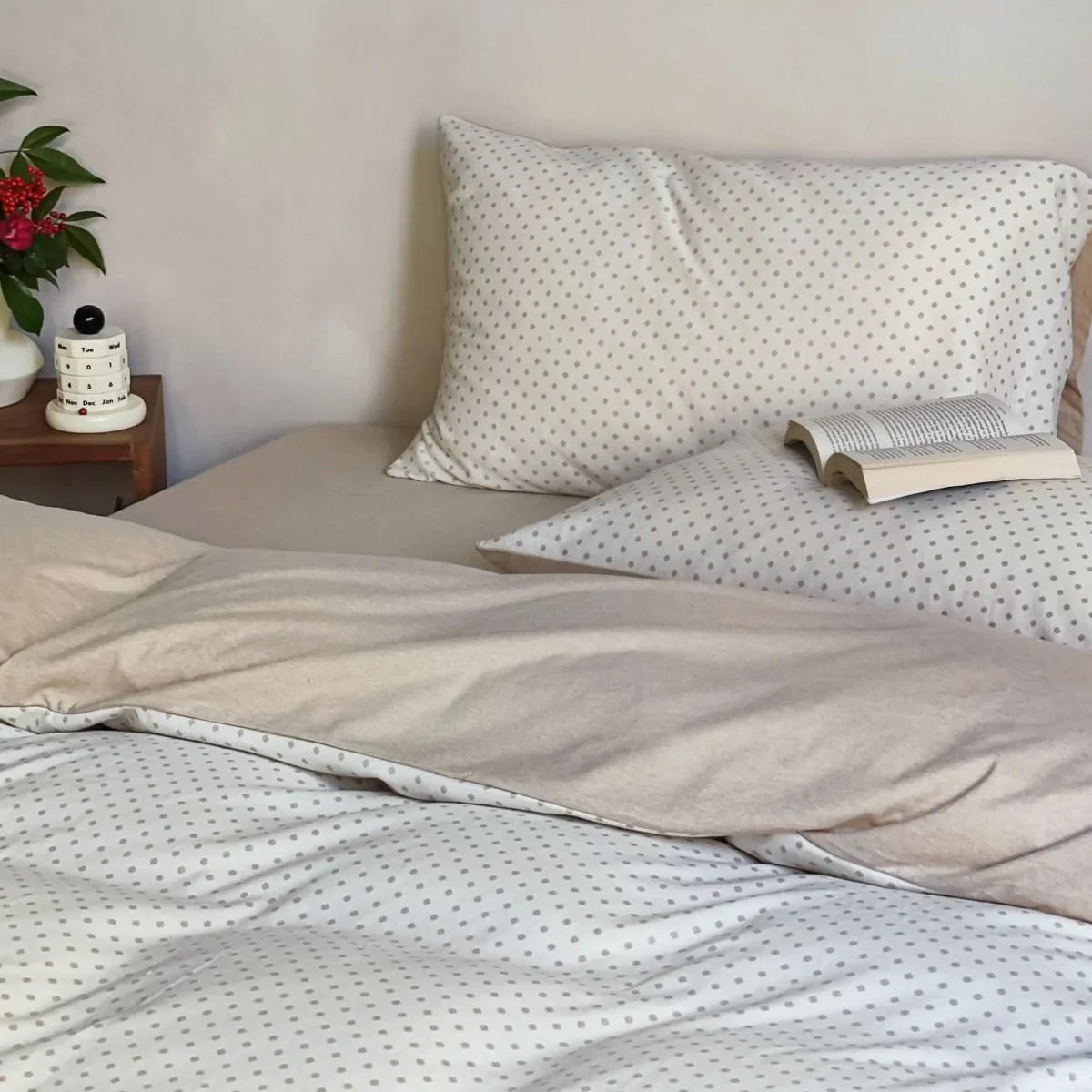 Bedding Set 100% Cotton Breathable Polka Dot