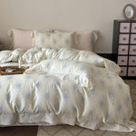 Bedding Set 100% Cotton Floral Lace 4-Piece
