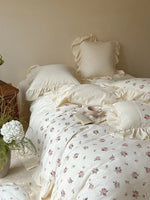 Bedding Set 100% Cotton Vintage Rose 4-Piece