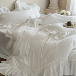Bedding Set 4-Piece Breathable Cotton Blend Decorative Ruffle