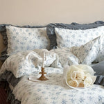 Bedding Set 4-Piece Breathable Cotton Blend Ruffled Edges