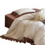 Bedding Set 4-Piece Breathable Cotton Blend Ruffled Edges