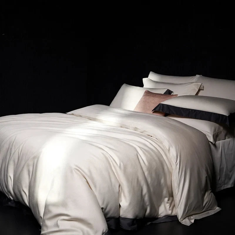 Bedding Set 4-Piece Long-Staple Cotton Gold & Silver Threads