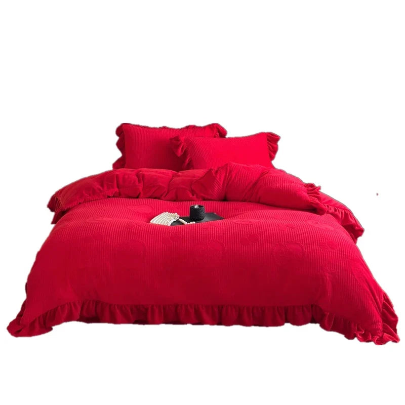 Bedding Set 4-Piece Milk Fiber Thermal Fade-Resistant