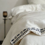 Bedding Set 4-Piece Organic Cotton-Linen Hand-Embroidered