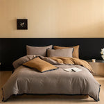 Bedding Set 4-Piece Reversible Jacquard Contrast Piping