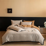 Bedding Set 4-Piece Reversible Jacquard Contrast Piping