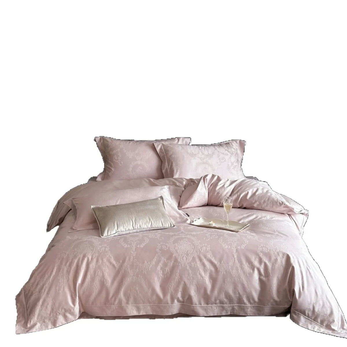 Bedding Set 4-Piece Satin Damask Jacquard Breathable
