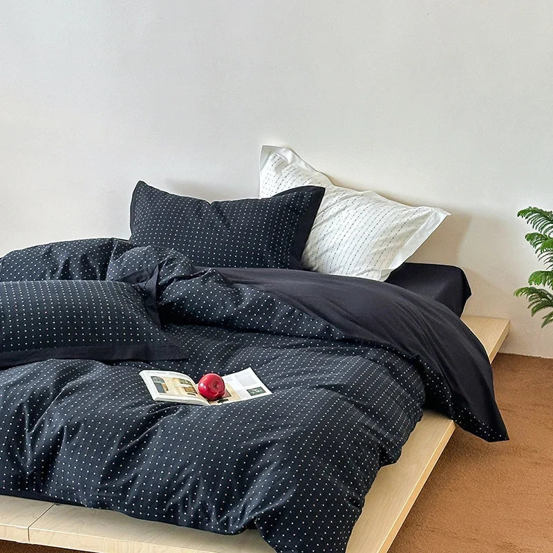 Bedding Set Breathable Cotton Blend Reversible Pattern