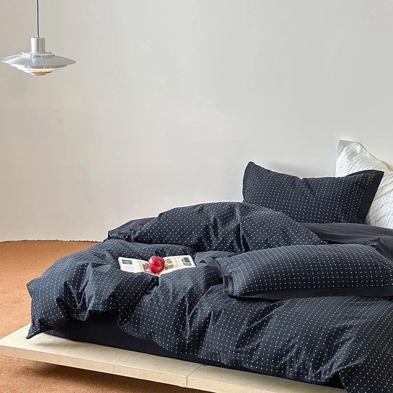 Bedding Set Breathable Cotton Blend Reversible Pattern