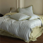 Bedding Set Breathable Cotton Blend Ruffle Trim