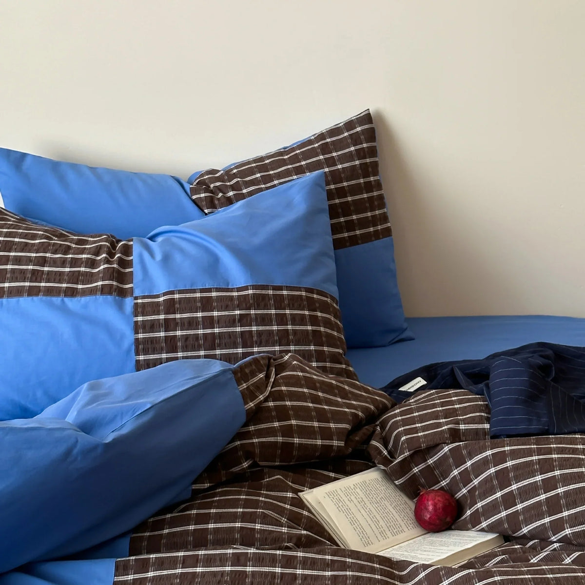 Bedding Set Breathable Cotton Checkered Machine Washable