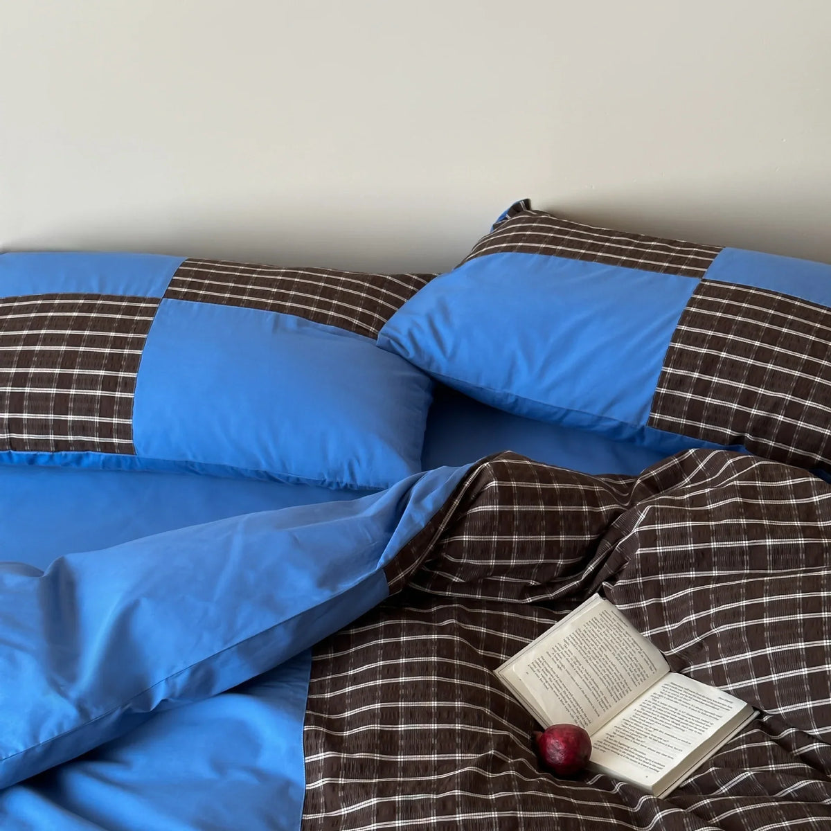 Bedding Set Breathable Cotton Checkered Machine Washable