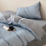 Bedding Set Breathable Cotton Fine Stripe Machine-Washable