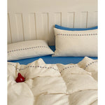 Bedding Set Breathable Cotton Gauze Embroidered Border Four Piece