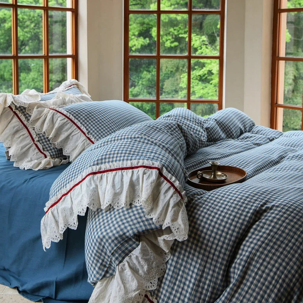 Bedding Set Breathable Cotton Gauze Quilted Four Piece Set