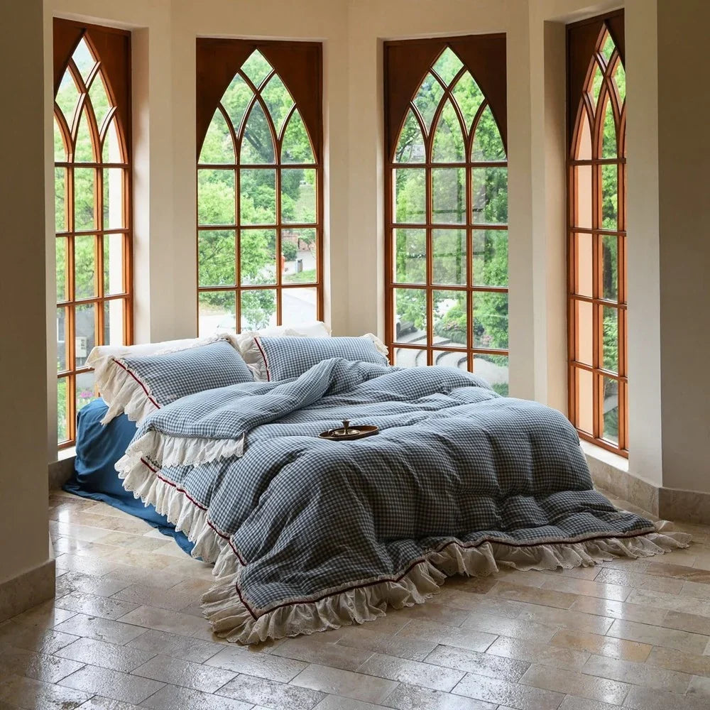 Bedding Set Breathable Cotton Gauze Quilted Four Piece Set