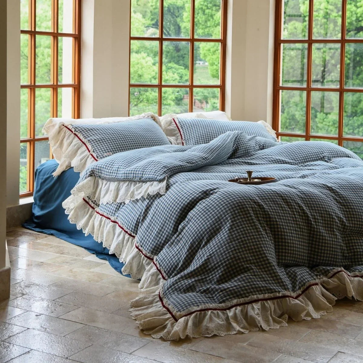 Bedding Set Breathable Cotton Gauze Quilted Four Piece Set