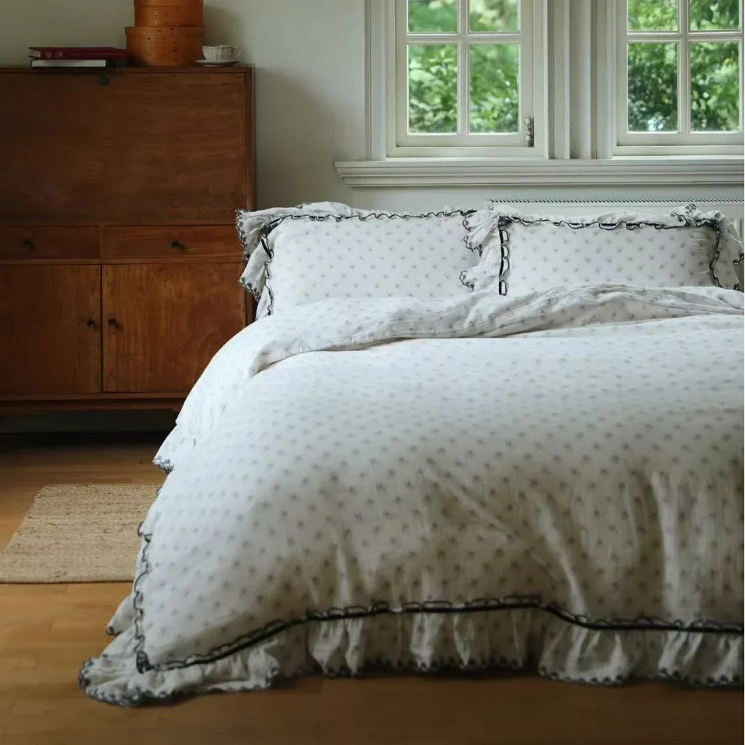 Bedding Set Breathable Cotton Gauze Quilted Four Piece Set